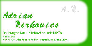 adrian mirkovics business card